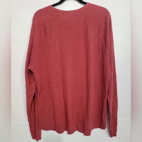 Lucky Brand Men's Henley Waffle-Knit Cotton Thermal Tee Size XL Red - Picture 2 of 10